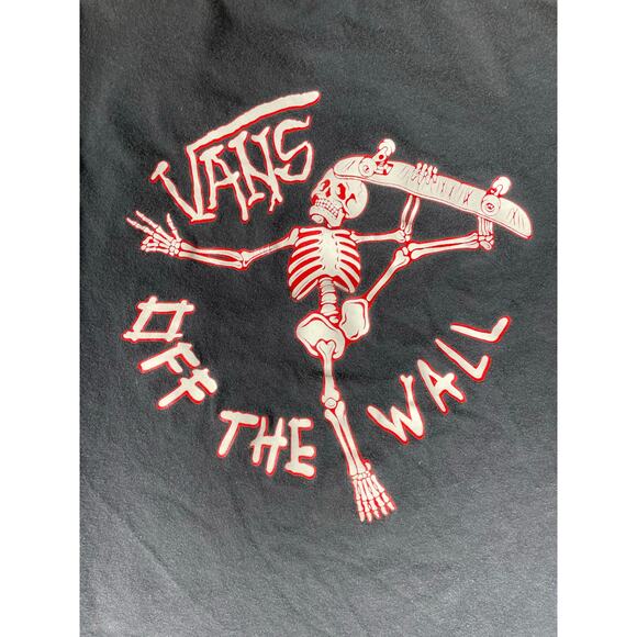 Vans Skeleton Skateboard Tee Youth Small Black Off The Wall - Picture 6 of 7